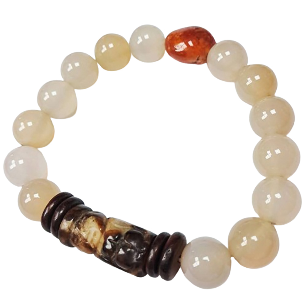 紅玉髓(老玉管)白玉髓手珠12mm【十方】129346