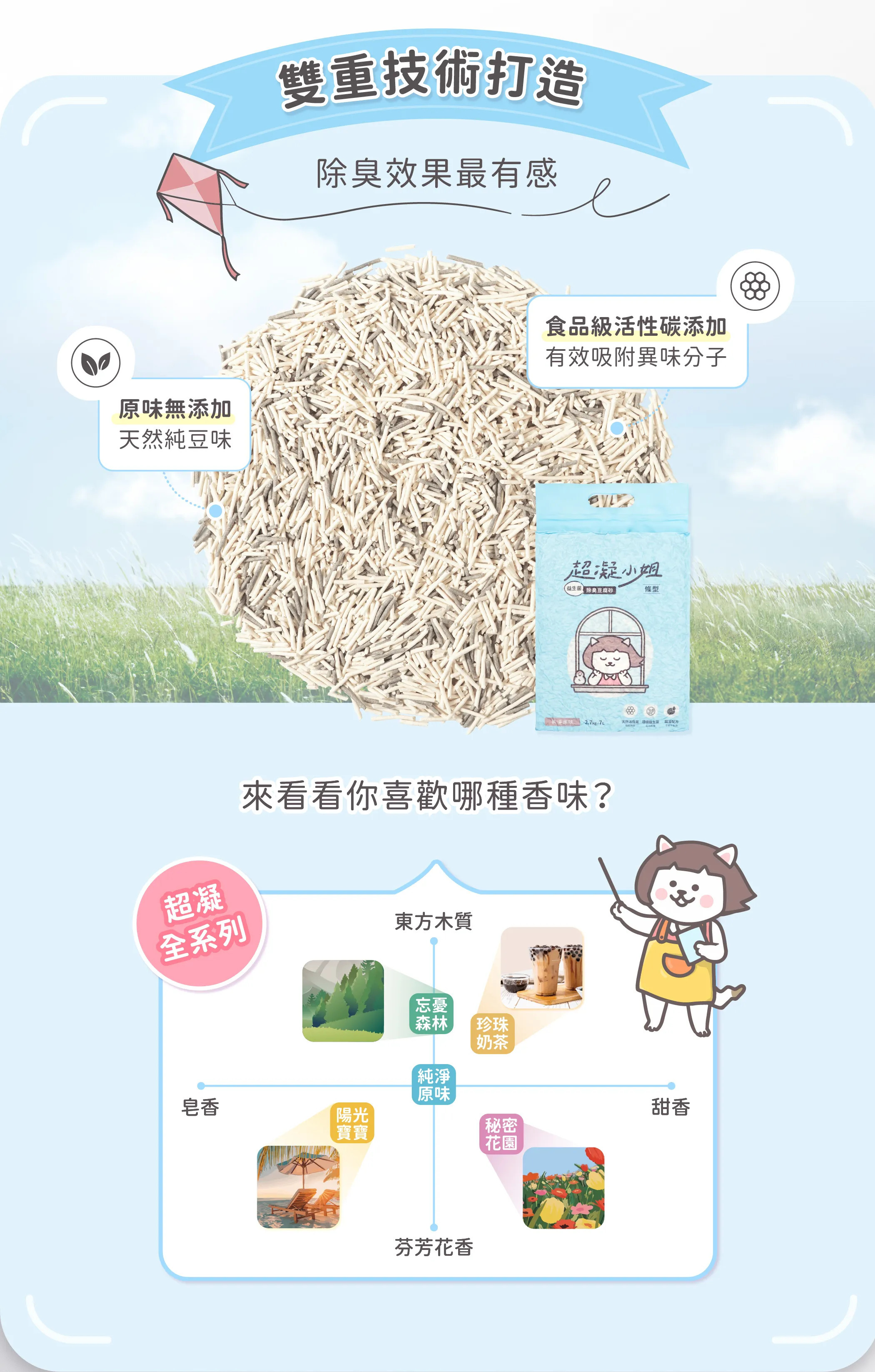 台灣超凝小姐｜益生菌除臭豆腐砂 (純淨原味) 7L