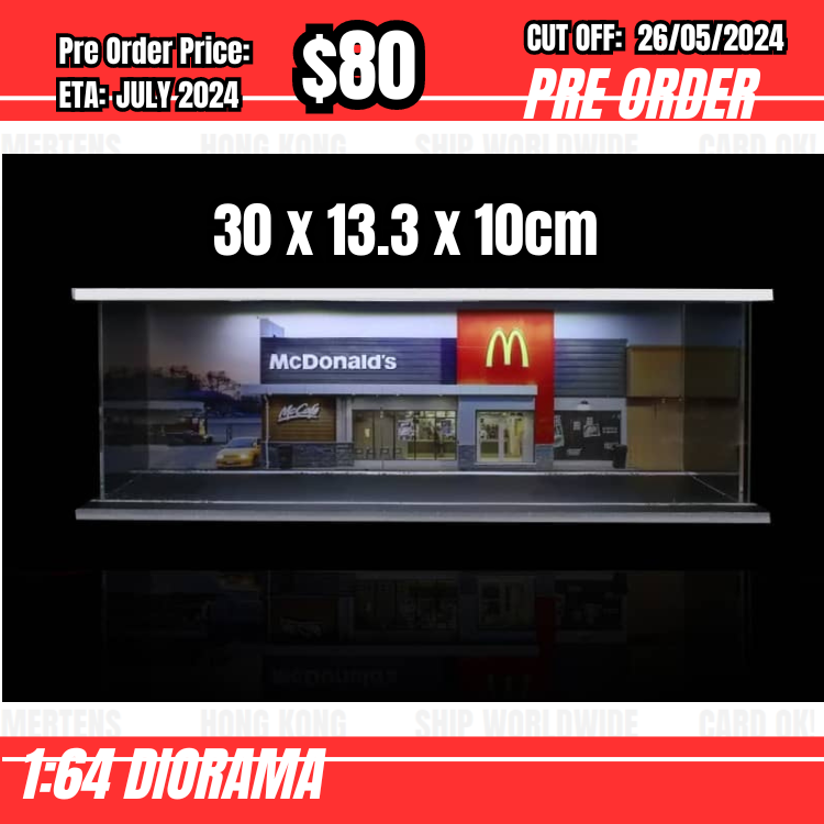 PO-$80  * Moreart * 1:64 Diorama - Parking Lot Mcdonalds [OD19/05]