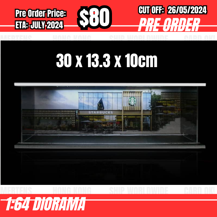 PO-$80  * Moreart * 1:64 Diorama - Parking Lot Starbucks [OD19/05]