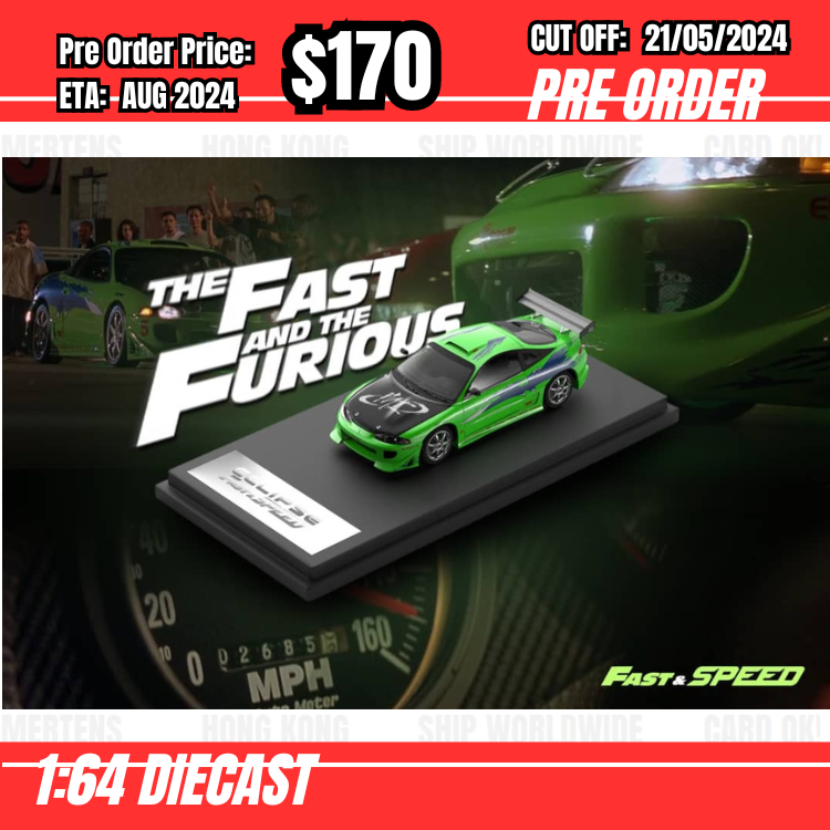 PO-$170 * Fast Speed * 1:64 Eclipse FNF Green [OD19/05]