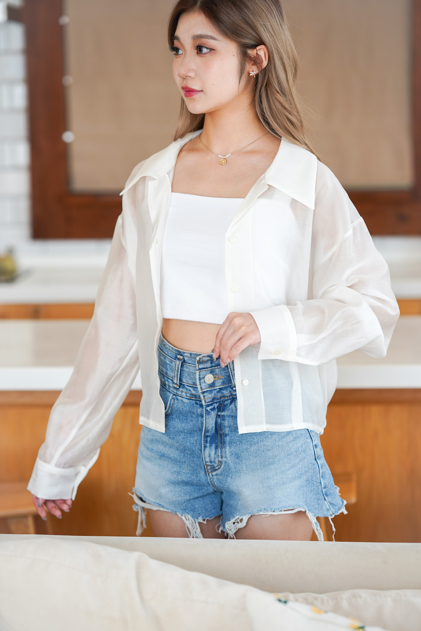 JK188 Lustrous Sheer Jacket