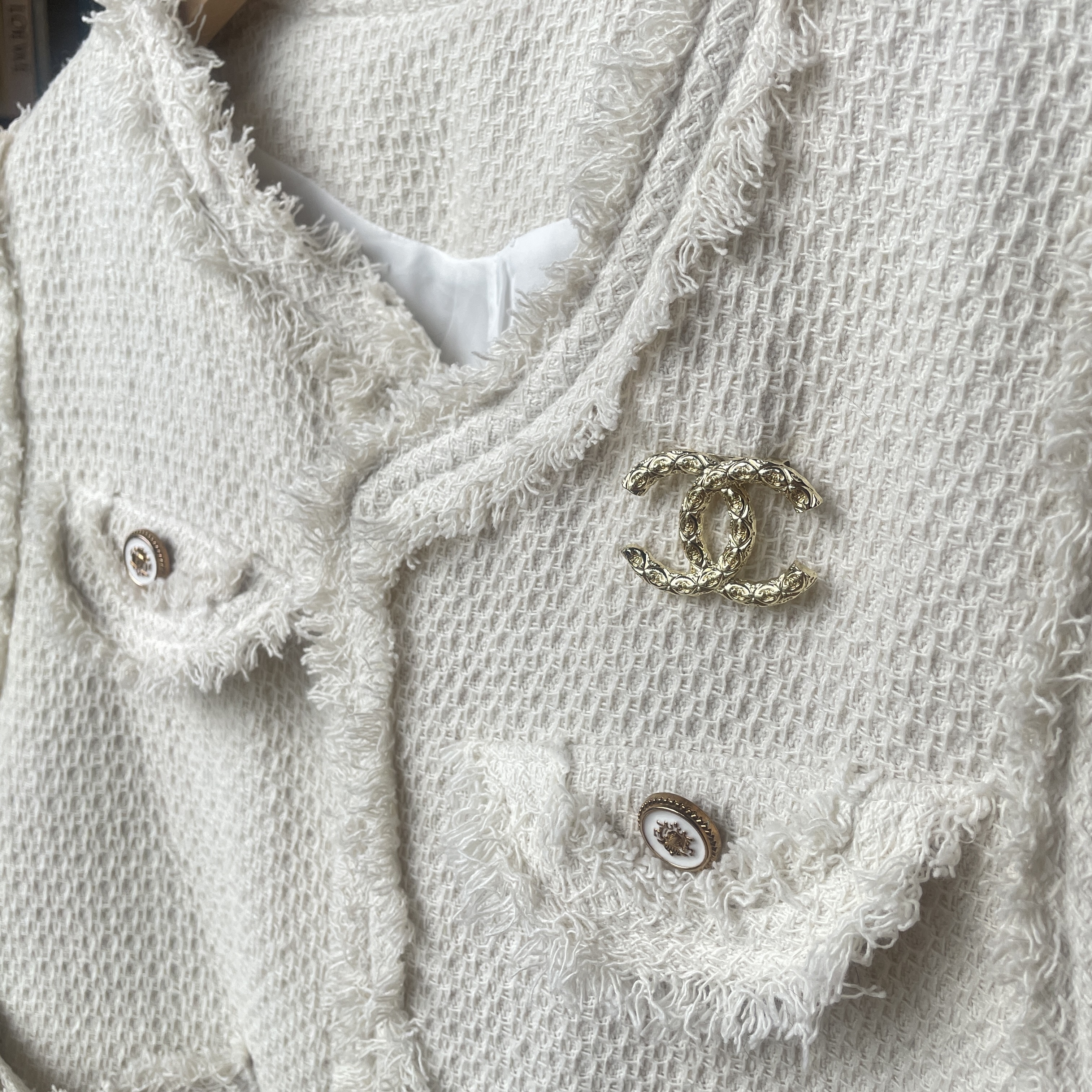 18k立體菱格x小雙c 滿版重工定製胸針