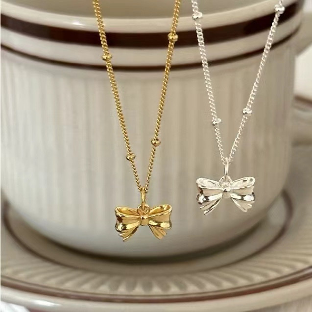 公主時髦蓬蓬蝴蝶結 金銀細項鍊