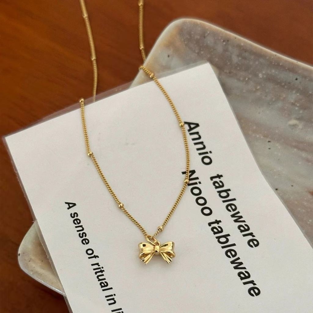 公主時髦蓬蓬蝴蝶結 金銀細項鍊