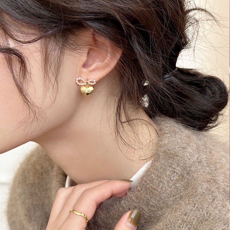 PARTNER溫柔珍珠心蝴蝶結小墜