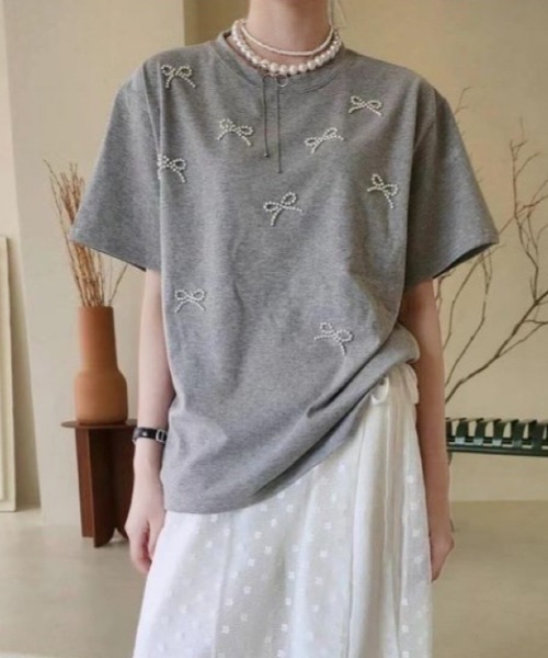 JP 珍珠蝴蝶結top