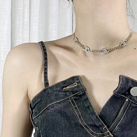 18k”21工坊經典雙c鑽鍊定製choker