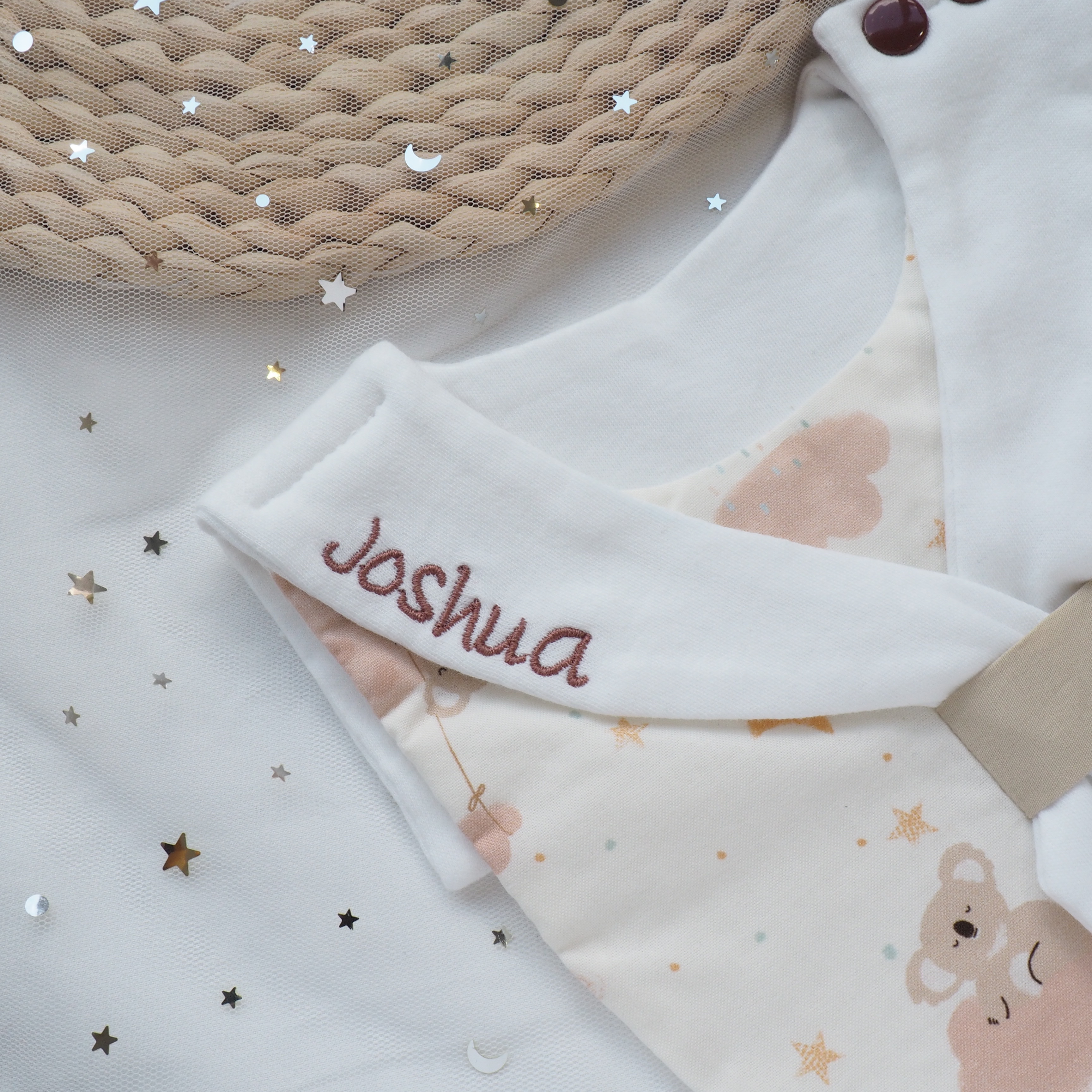 [SALE] 親子樹熊 水手造型口水肩 彌月禮物