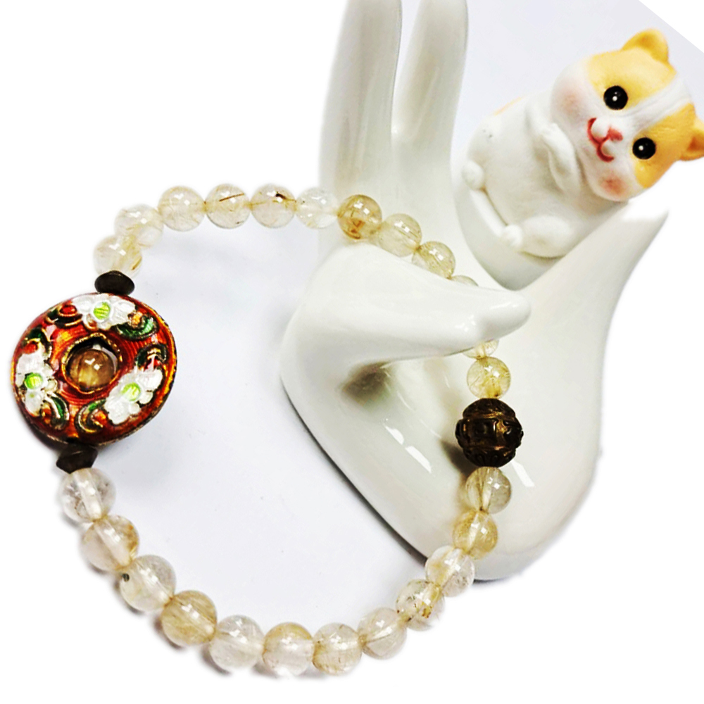 圓滿{琺瑯}&鈦晶手珠6mm【十方】129703