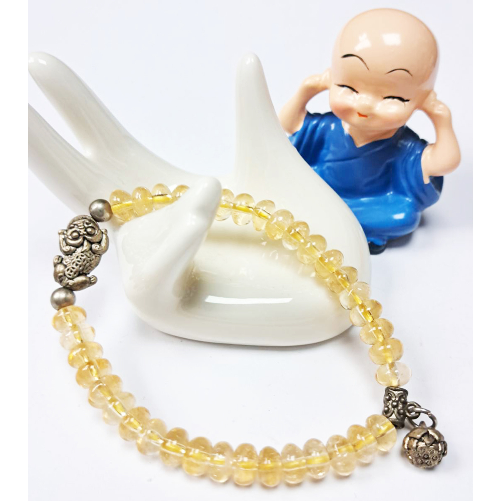 貔貅{藏銀}+黃晶手珠7*4mm【十方】134919