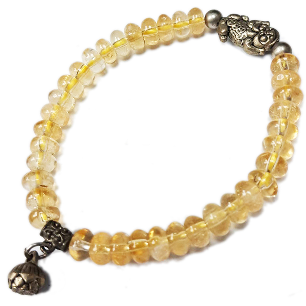 貔貅{藏銀}+黃晶手珠7*4mm【十方】134919