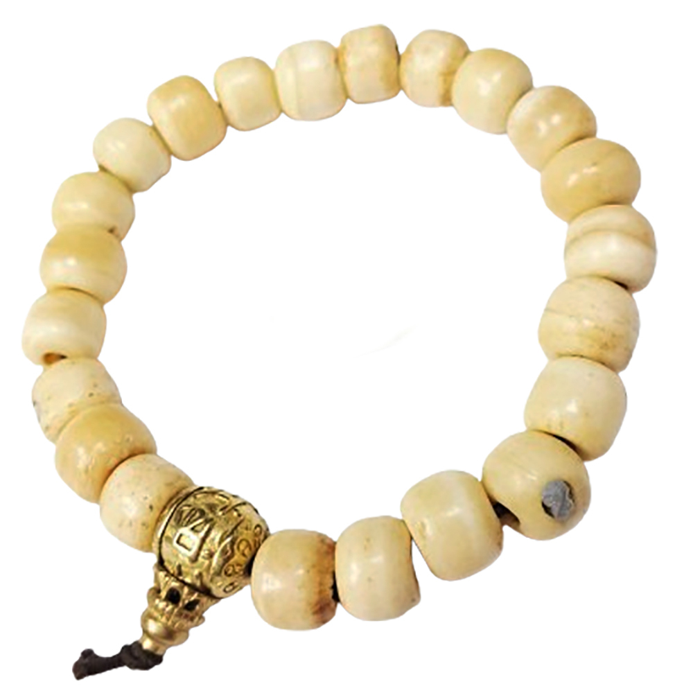 六字真言銅珠&骨珠手珠9mm【十方】134925