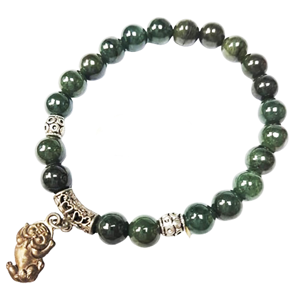 豼貅+深油青(緬甸玉)手珠8mm【十方】138364