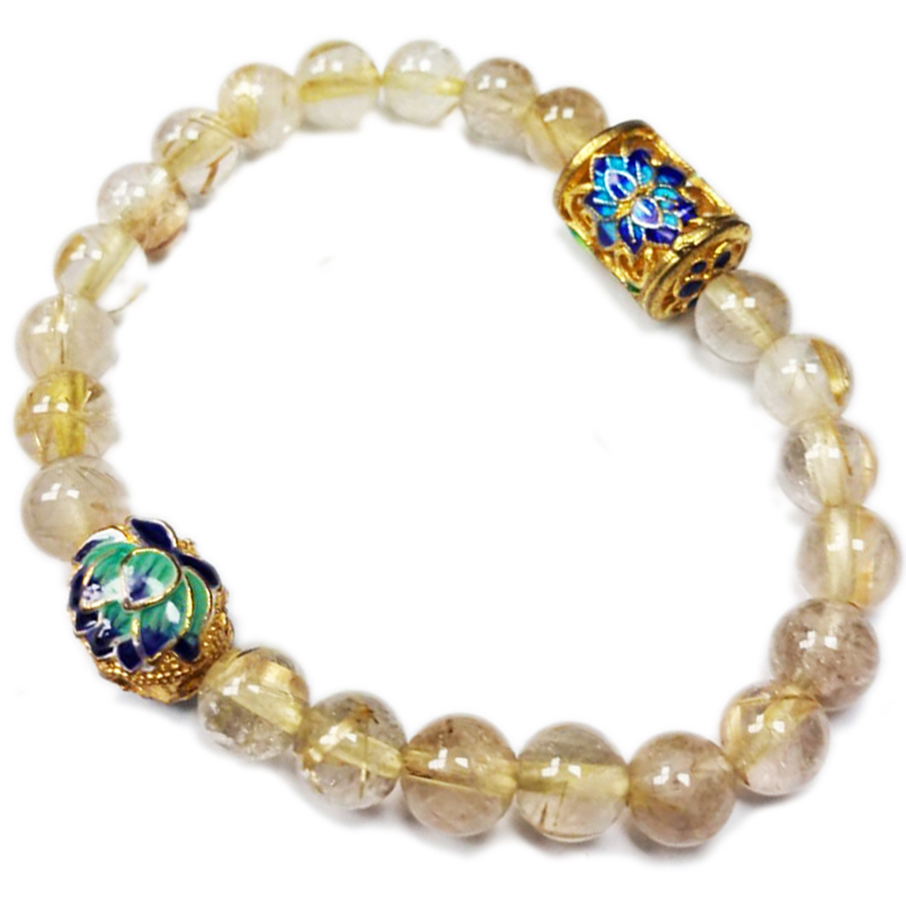 金蓮花+鈦晶手珠7mm【十方】149998