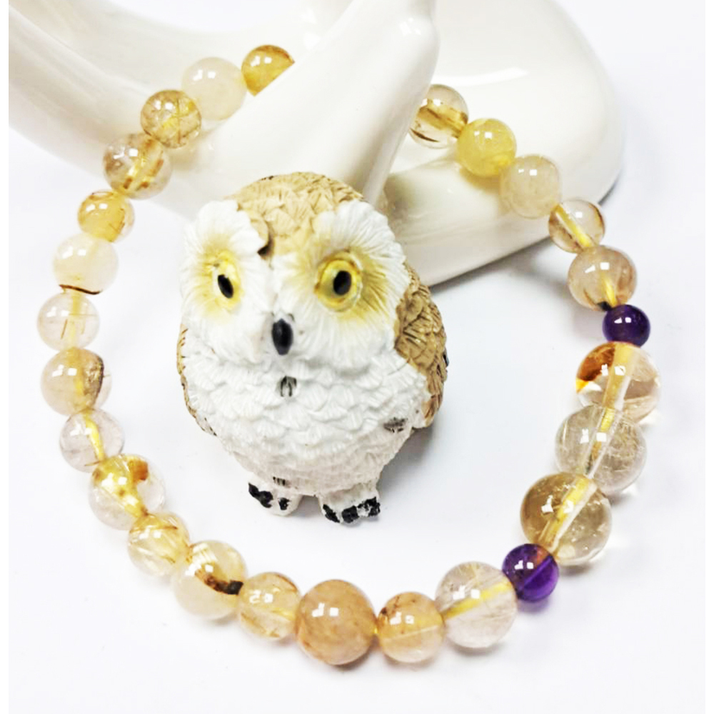 黃晶+鈦晶手珠6mm【十方】150000