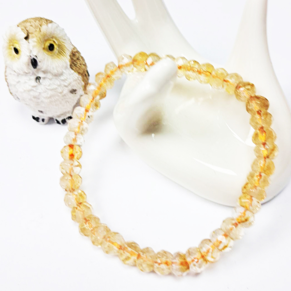 黃晶晶鑽手珠6*4mm【十方】150151