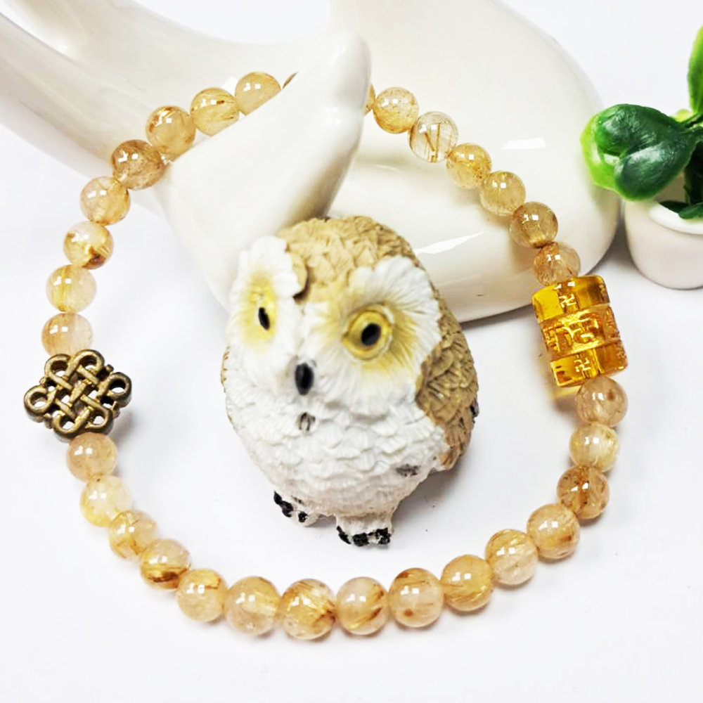 轉經輪&吉祥&鈦晶手珠5mm【十方】130167