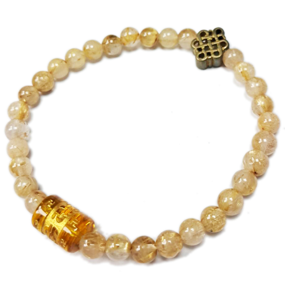 轉經輪&吉祥&鈦晶手珠5mm【十方】130167