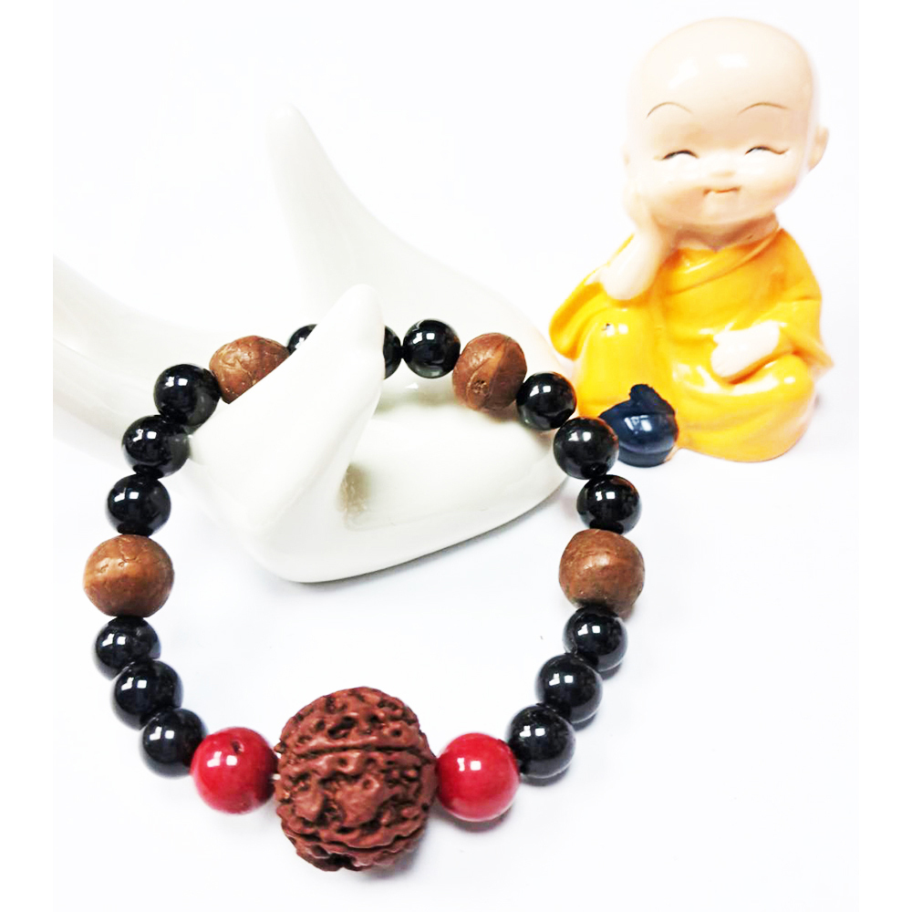 鳳眼菩提+黑碧璽手珠8mm【十方】150477