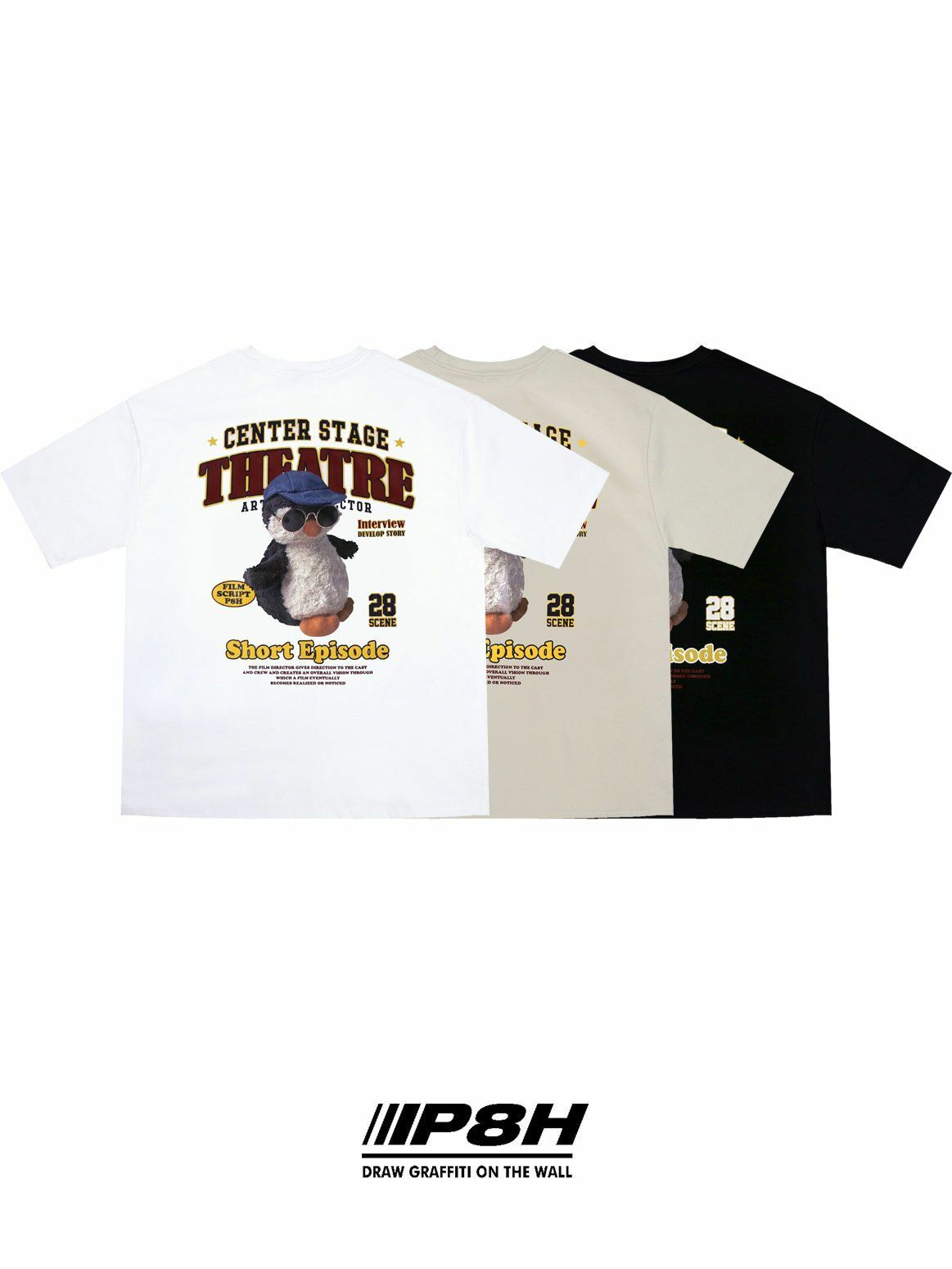 企鵝圖案英文字短袖Tee PLUS82HIYA-087T