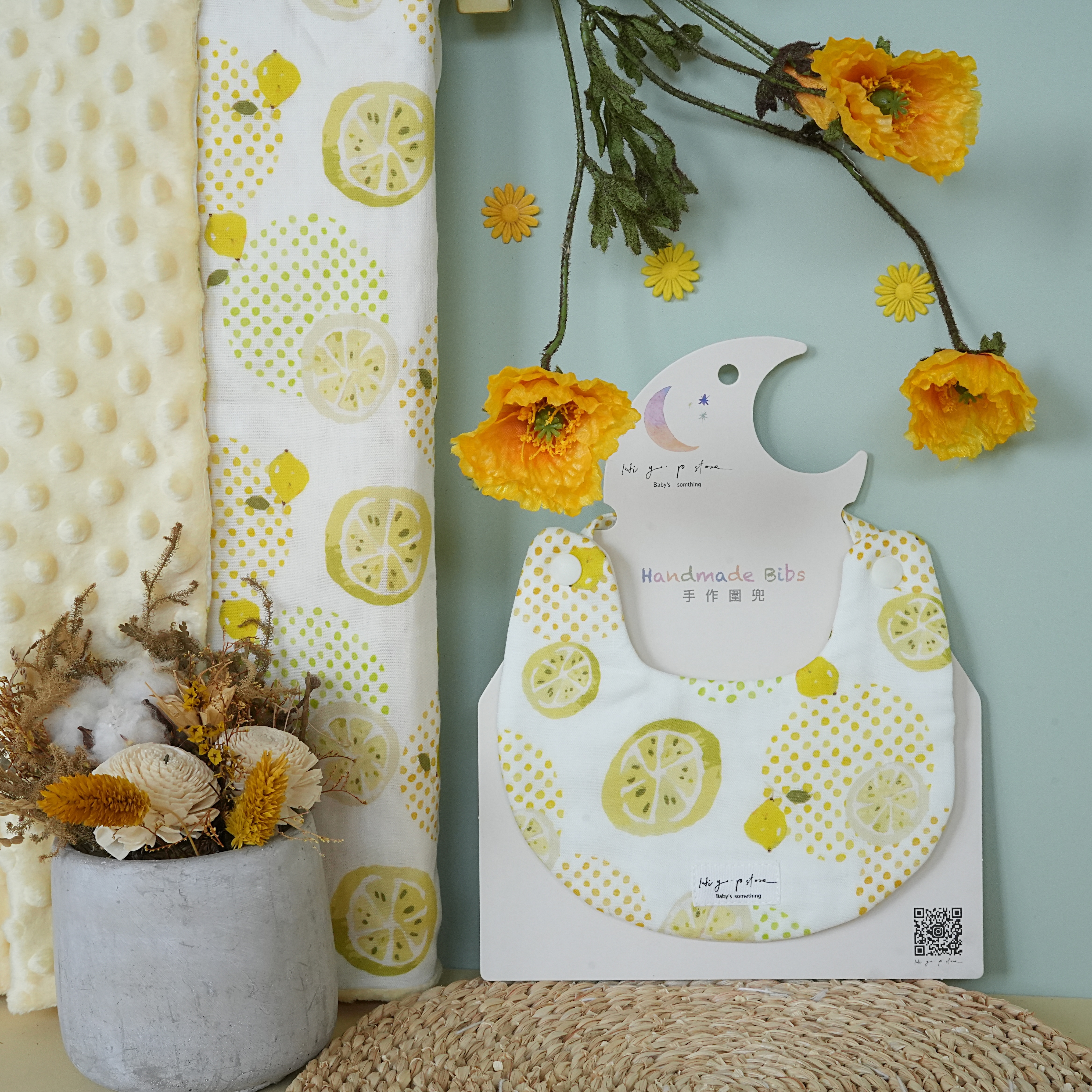 Hi Y.P store-手作圍兜-獨家設計款-清香檸檬