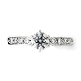 18K白金天然鑽石6爪戒指托 (RS15K0904)