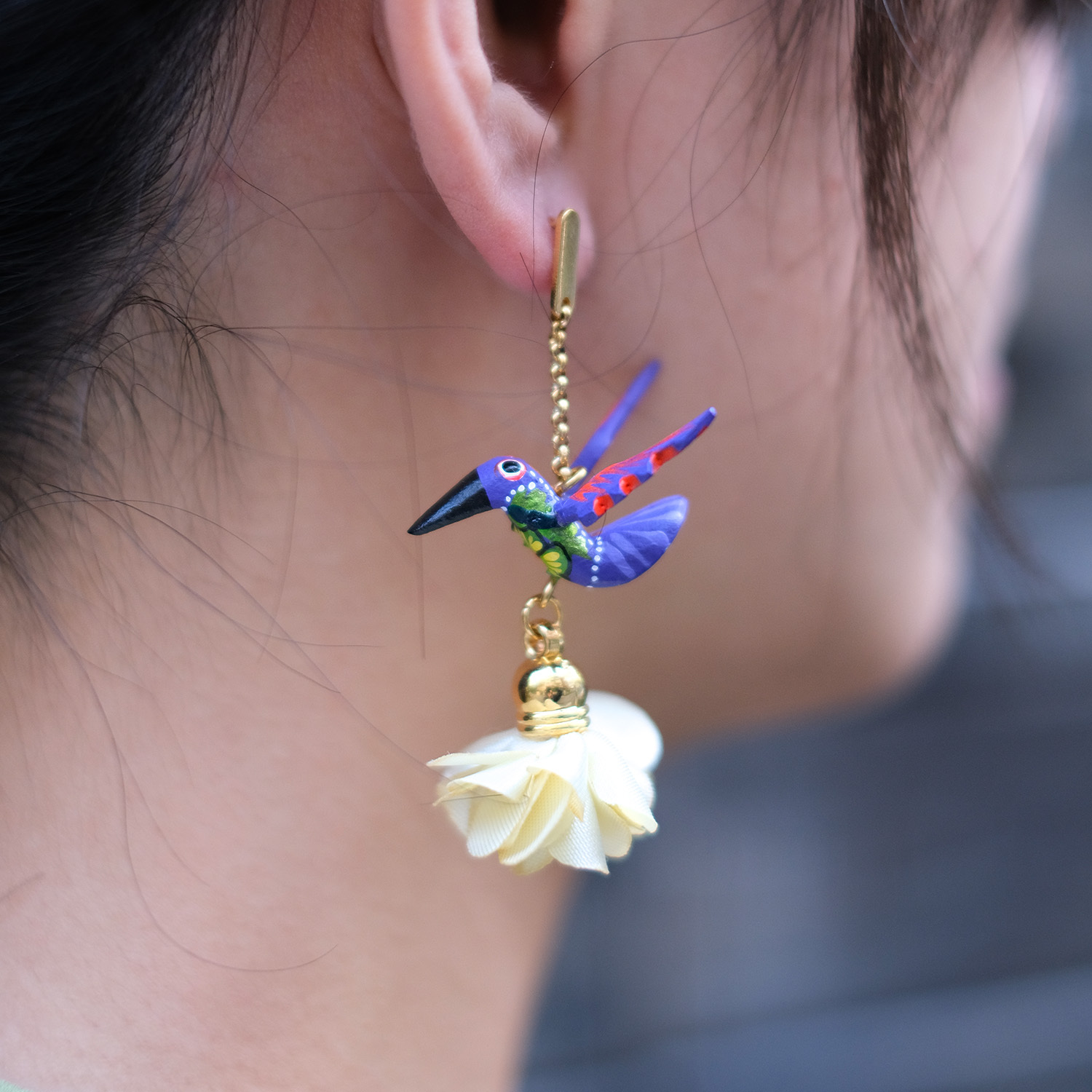 神獸手工木刻耳環｜Nayarit 07｜墨西哥