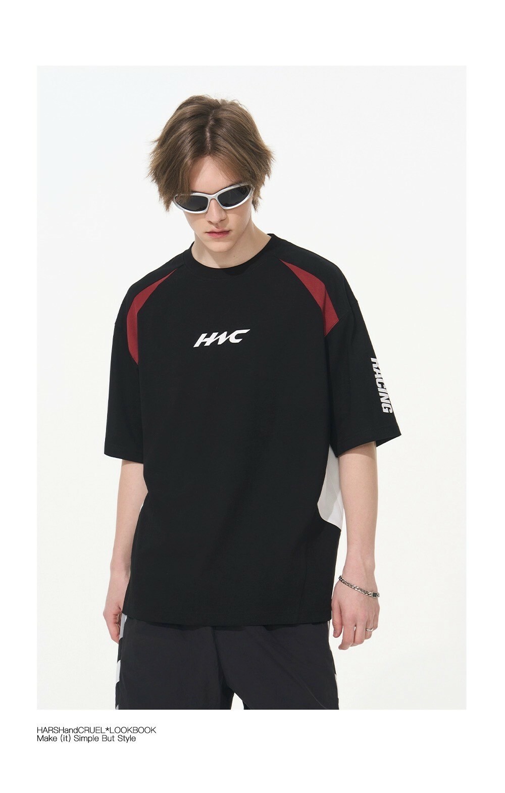 Harsh and Cruel 24SS 賽車元素撞色膠印Logo網眼短袖 HL242020130