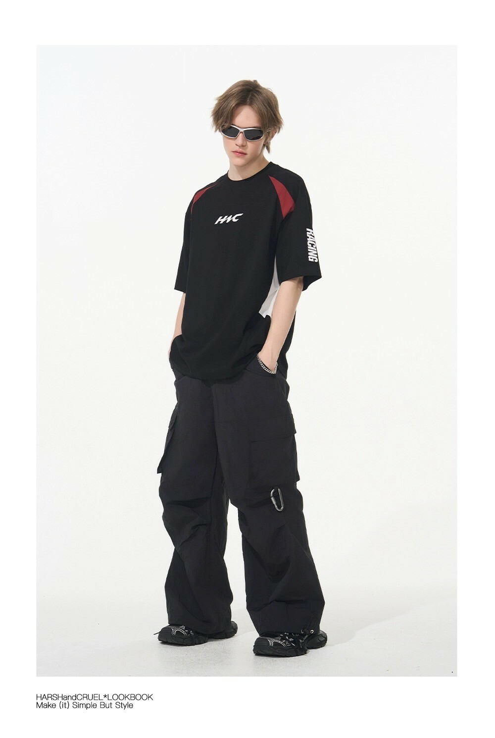 Harsh and Cruel 24SS 賽車元素撞色膠印Logo網眼短袖 HL242020130