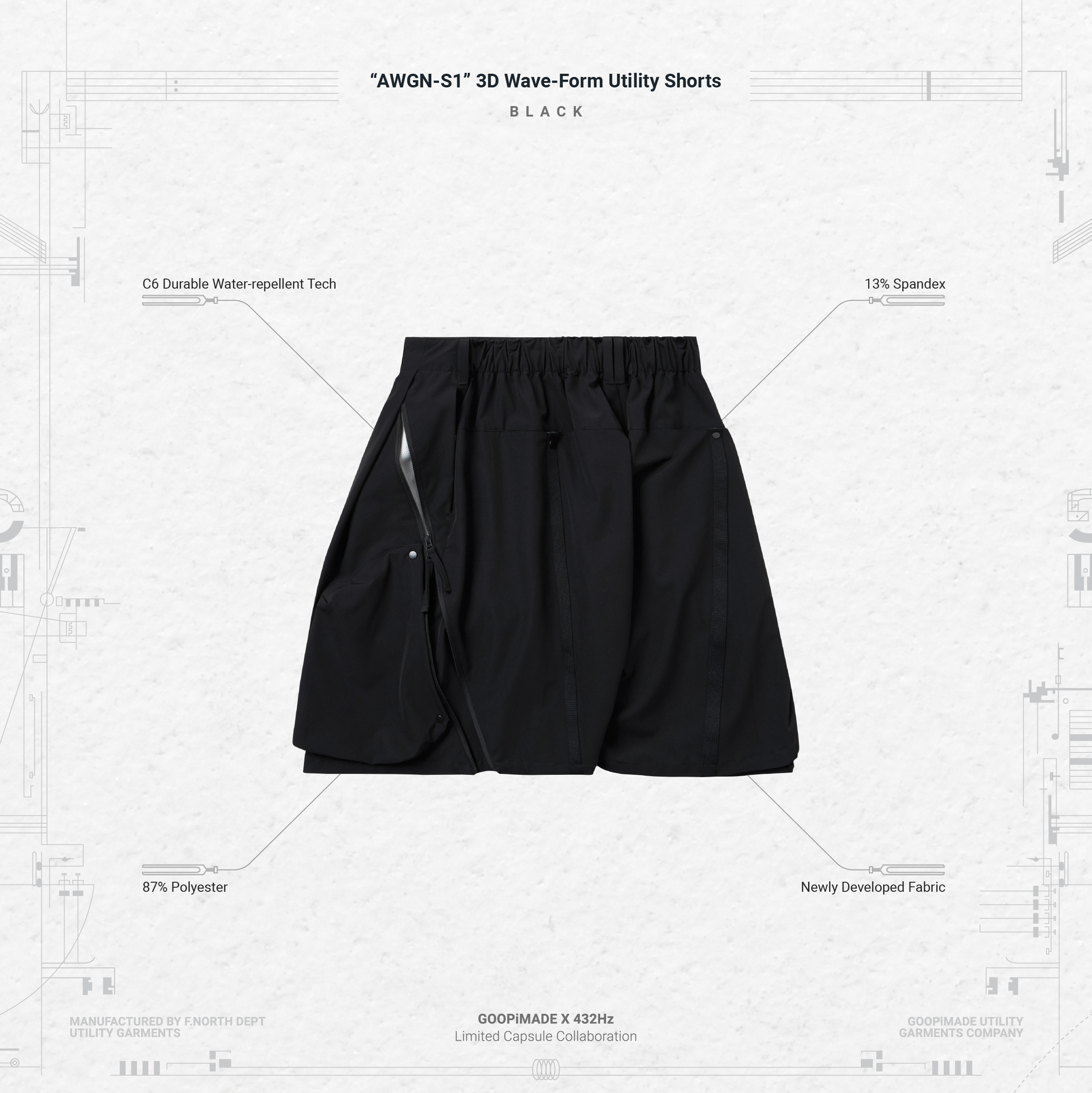 goopimade× 432Hz Utility Pocket Shorts - ワークパンツ/カーゴパンツ