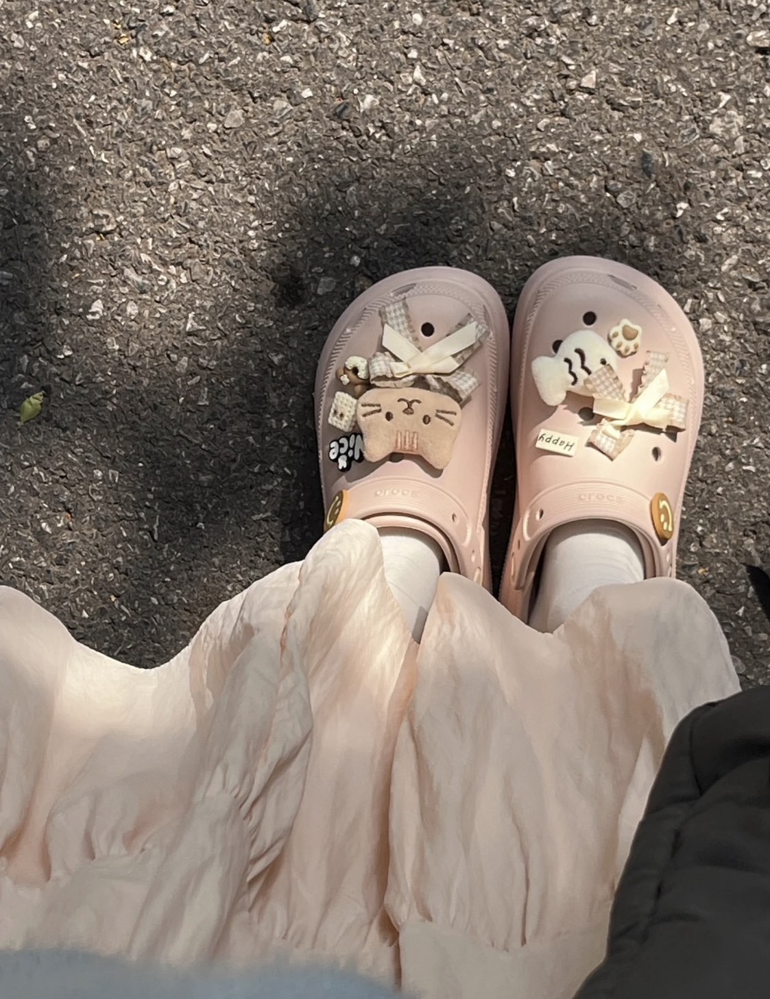 零碼-23cm/24cm-Crocs classic crush 泡芙厚底洞洞鞋 石英粉