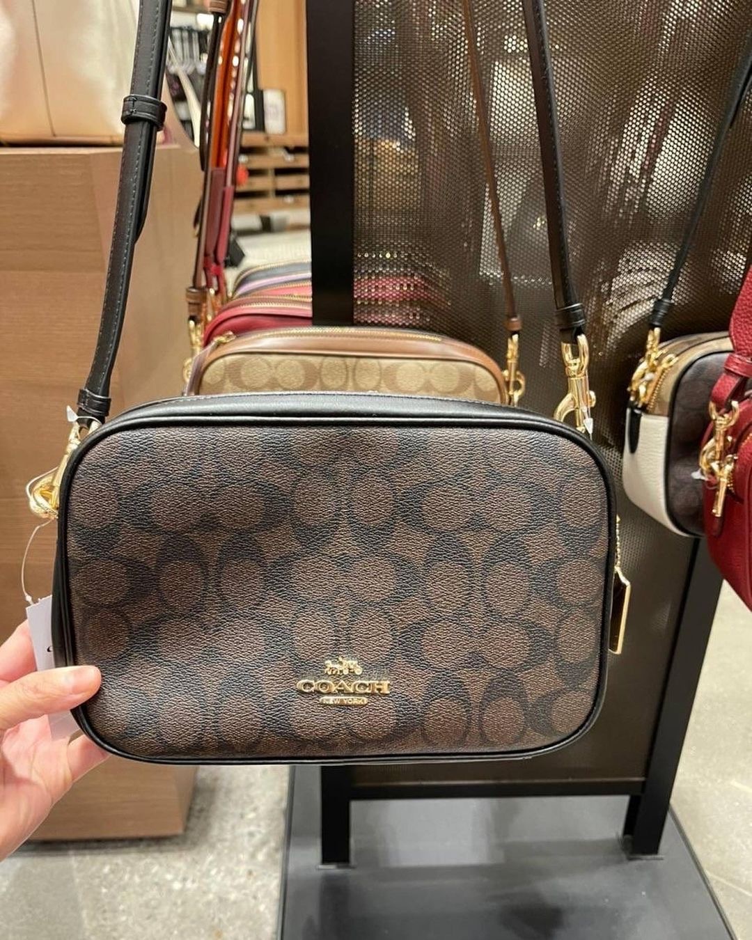Coach Jes Crossbody經典CC logo雙拉鏈相機袋