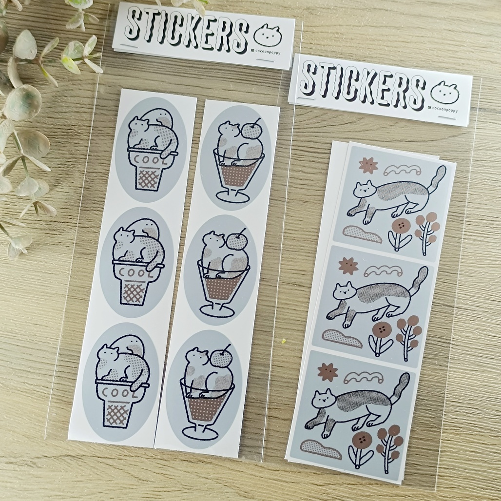 繭花．霧銀貼紙 咖啡時間/甜點時間