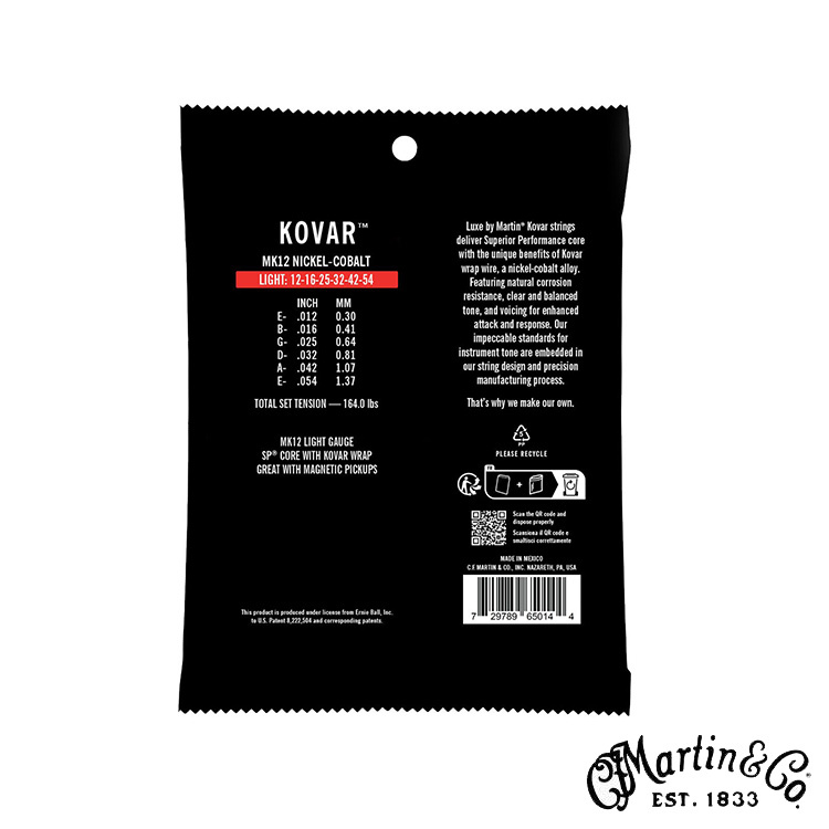 Luxe By Martin Kovar MK12 12-54 鎳鈷合金 木吉他弦