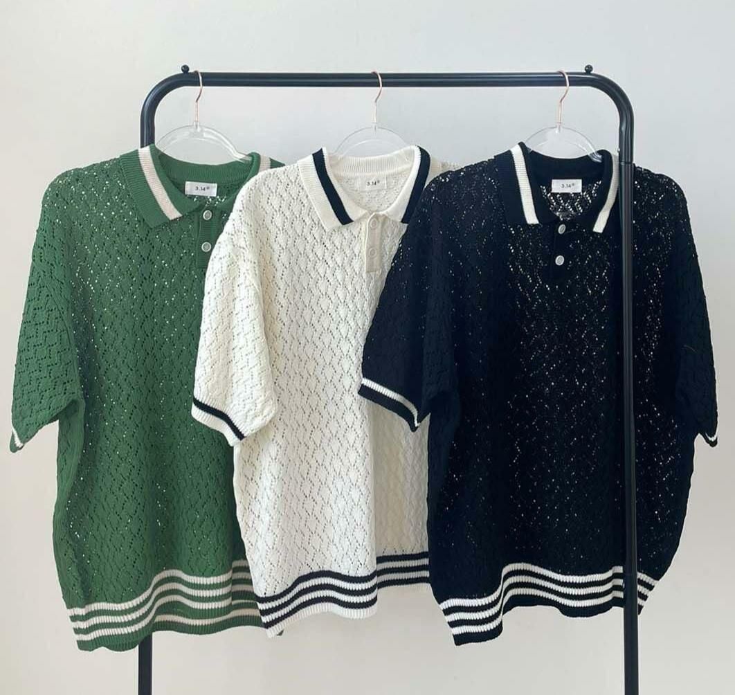 拼色格紋線Polo Tee 3.14-038T