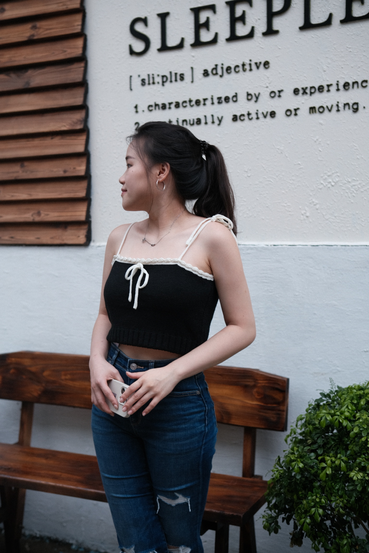 針織拼色蝴蝶結背心 〈兩色入〉