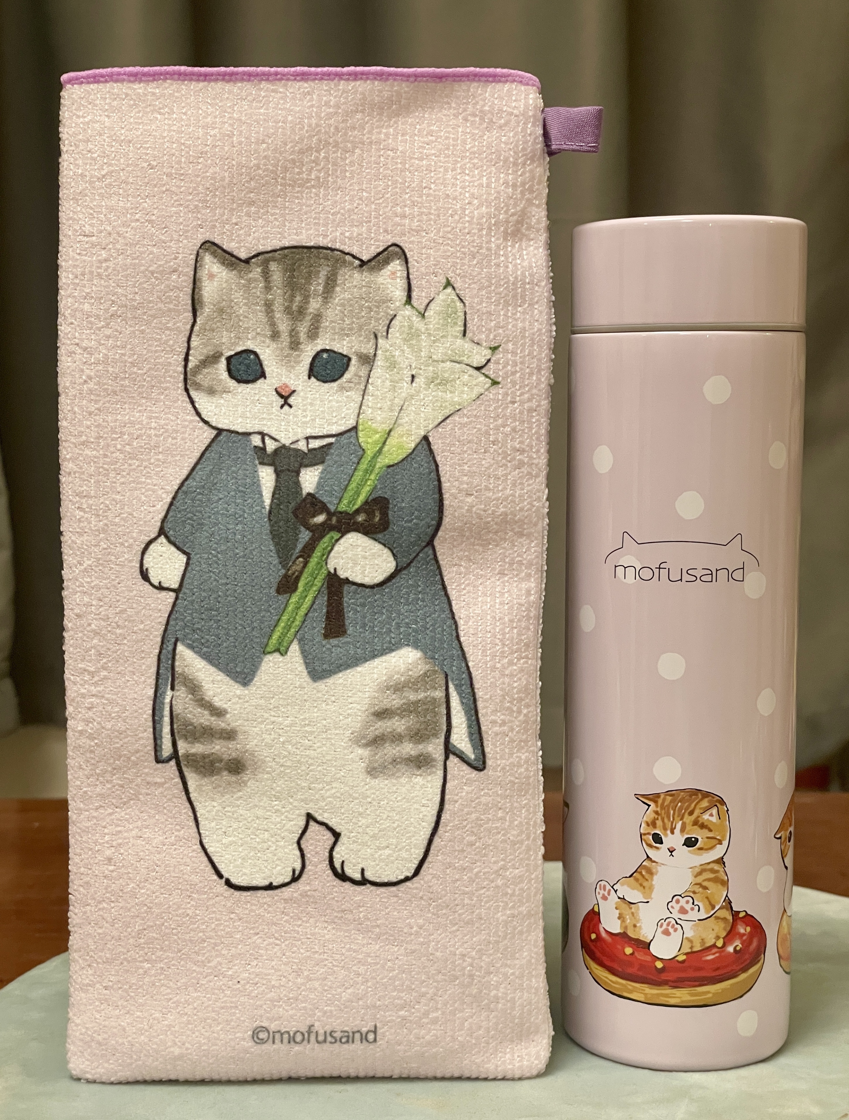 日本進口Mofusand真空保溫瓶 +Mofusand毛巾保溫瓶套