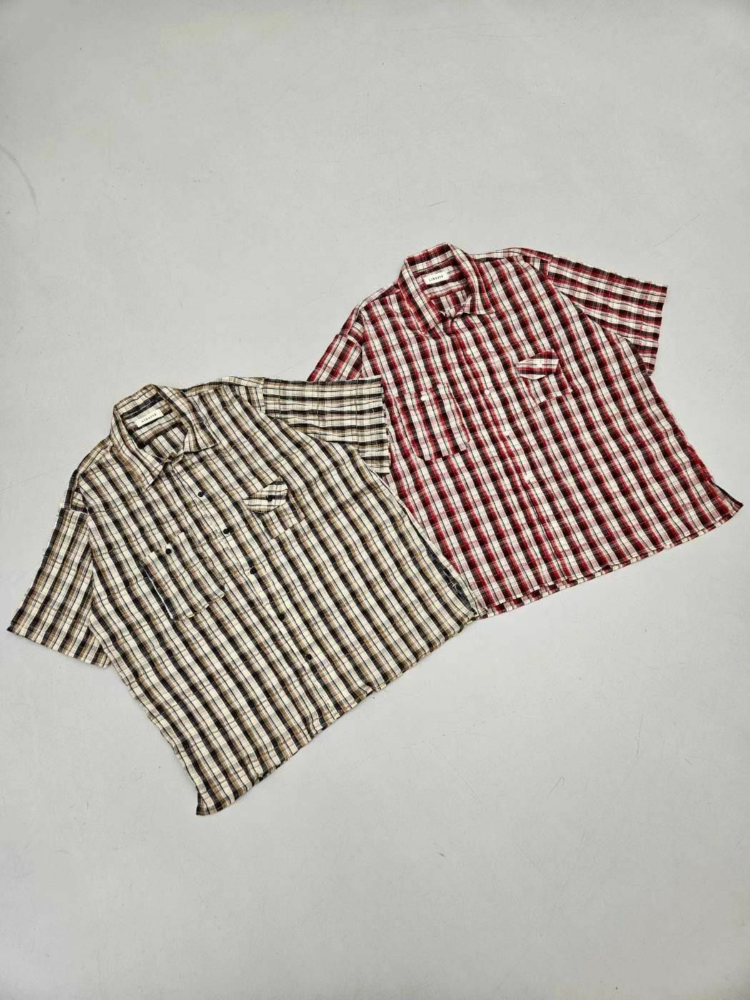 格仔短袖恤衫 L.B.T-002S