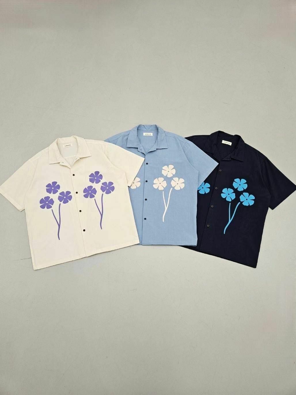 花花圖案短袖恤衫 L.B.T-003S