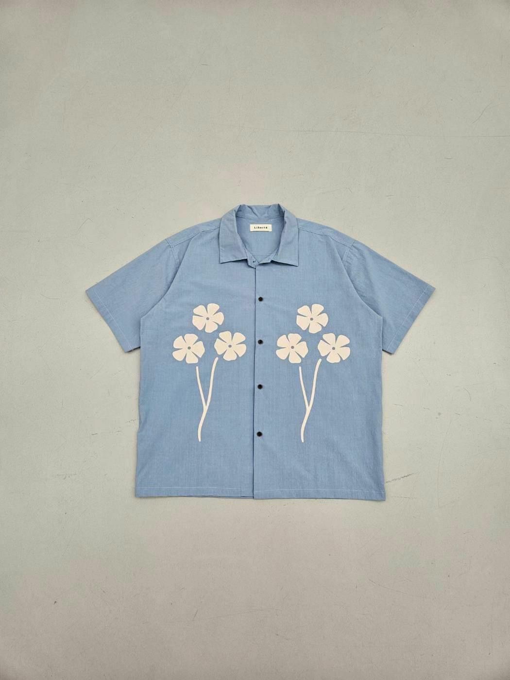 花花圖案短袖恤衫 L.B.T-003S