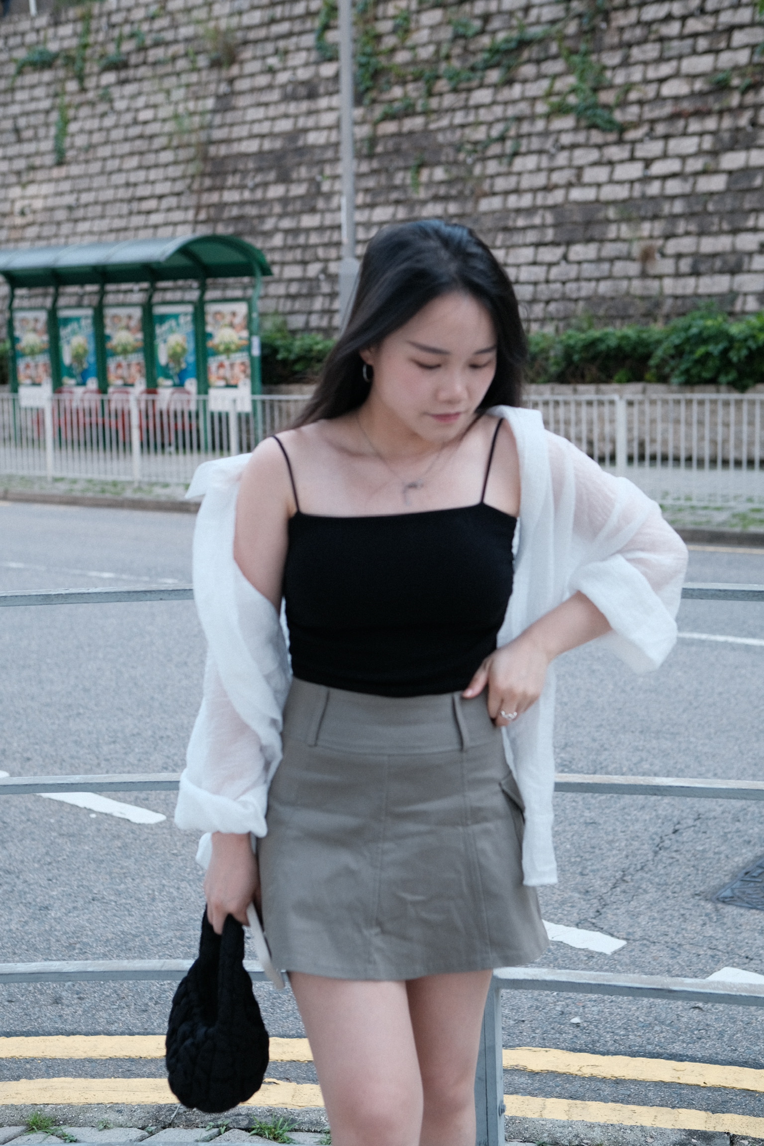 彈性微傘型短裙 - 連打底!〈三色入〉