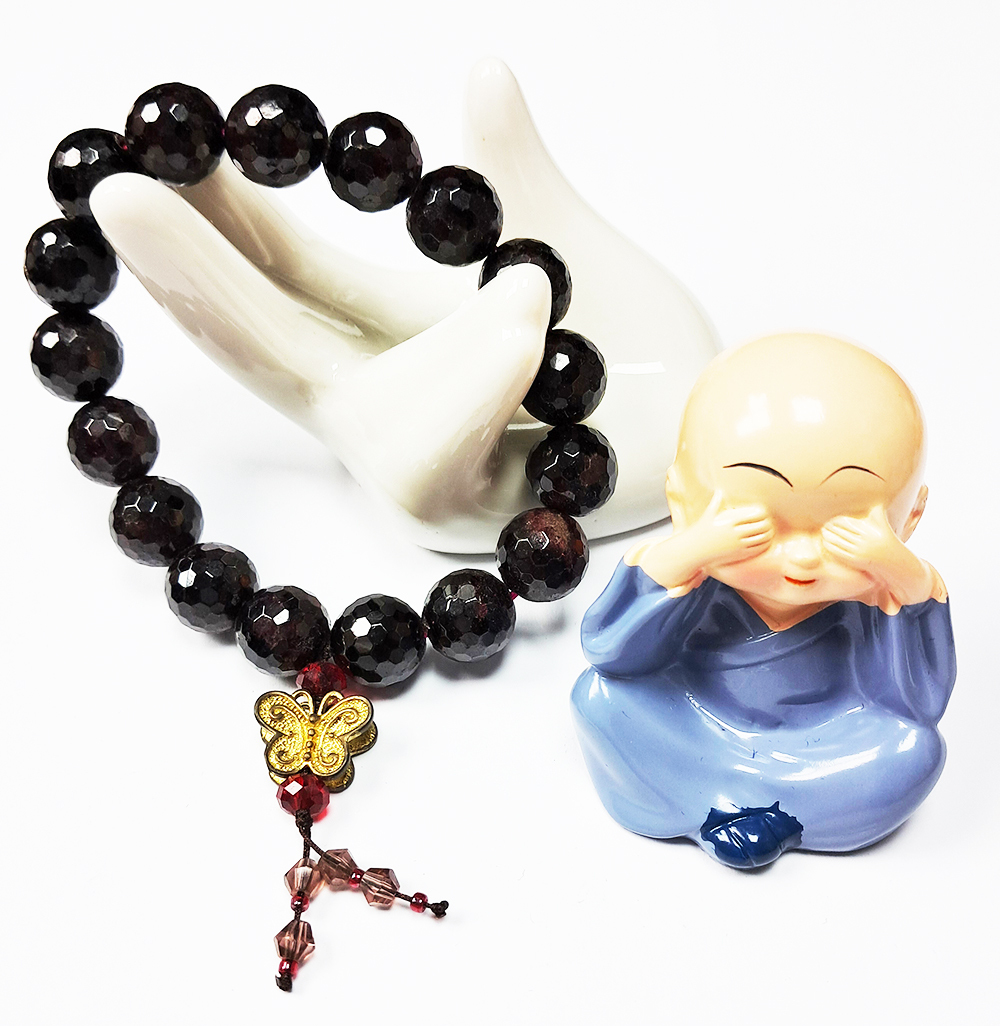 福疊{金蝴蝶}&紅石榴手珠{晶鑽}10mm【十方】129880