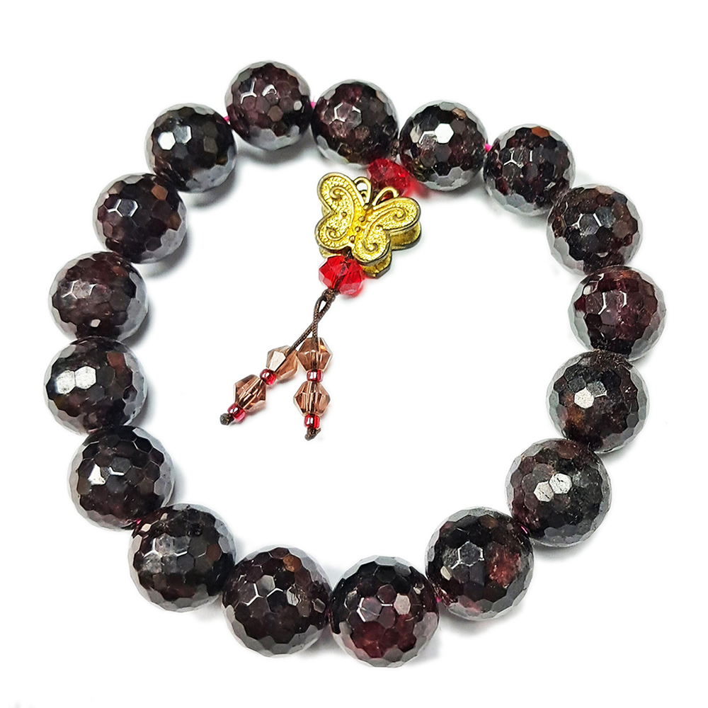 福疊{金蝴蝶}&紅石榴手珠{晶鑽}10mm【十方】129880