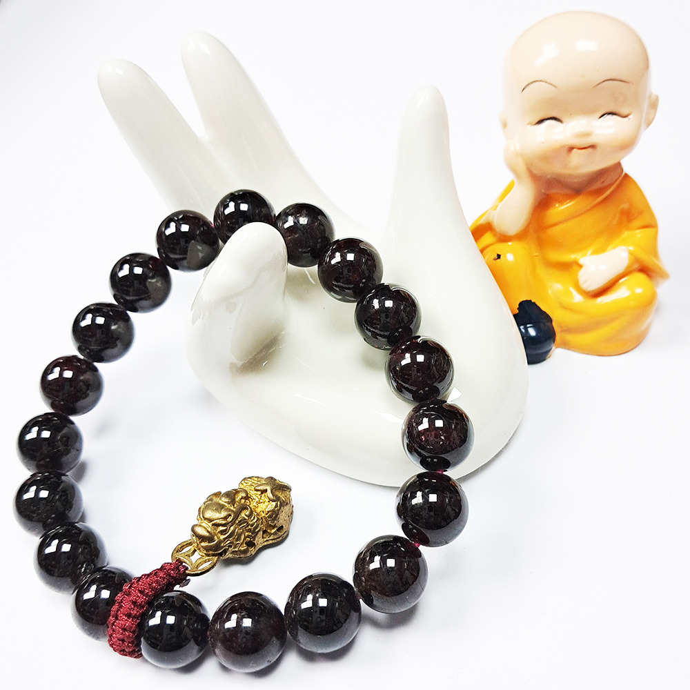 金貔貅&紅石榴手珠10mm【十方】131790