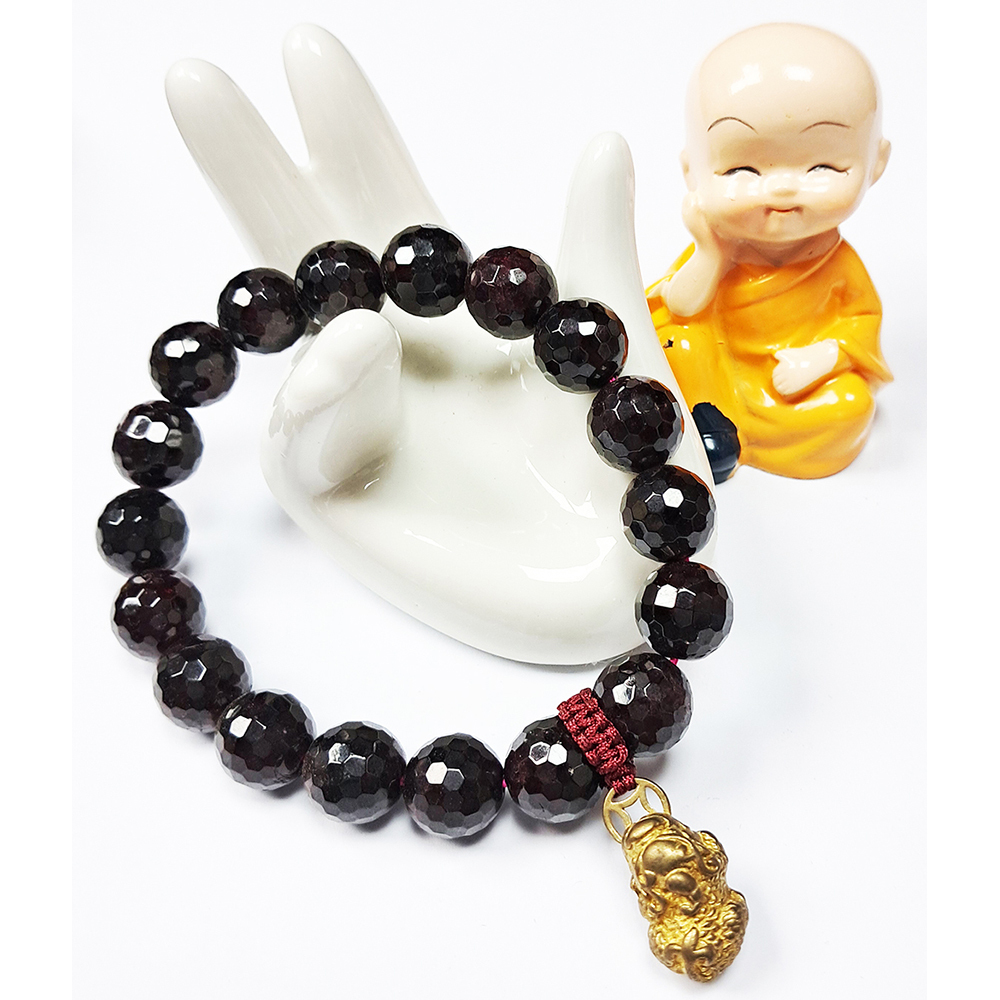 金貔貅&紅石榴{晶鑽}手珠10mm【十方】131793