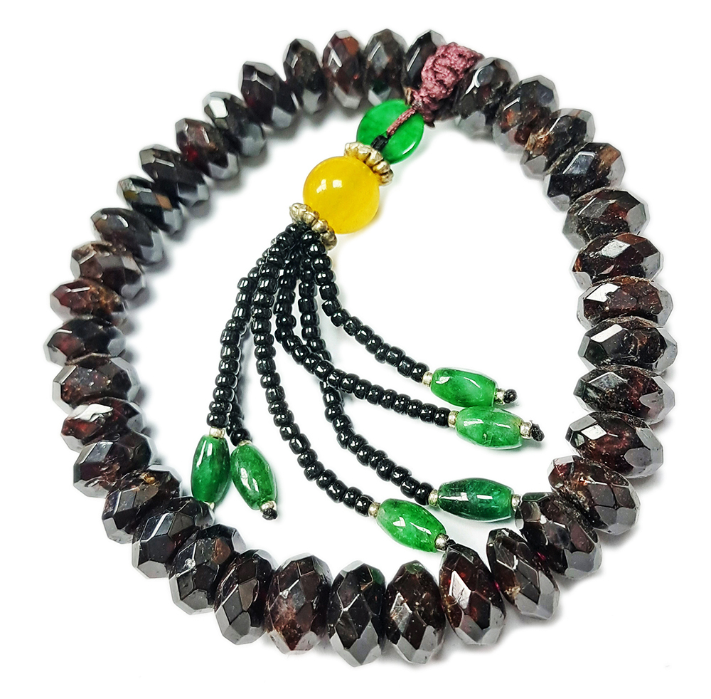 紅石榴{晶鑽}手珠9*4mm+玉流蘇【十方】131899