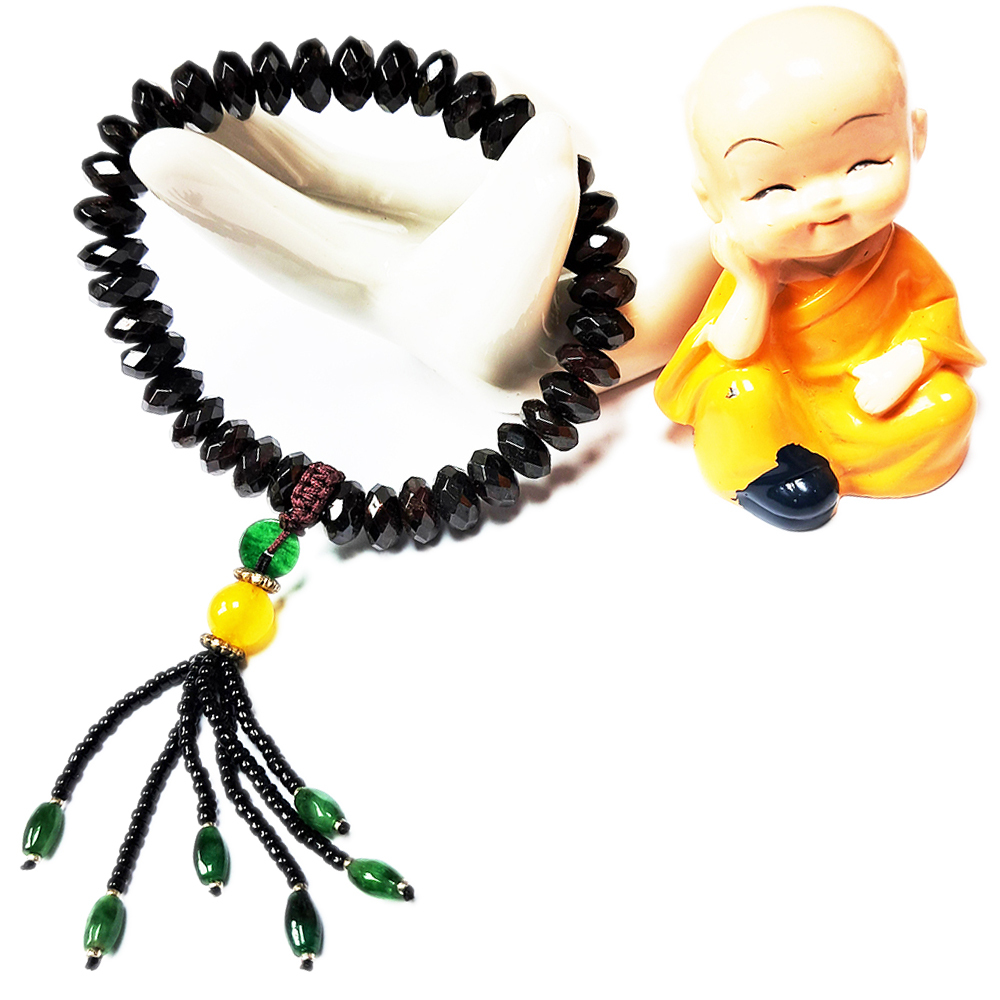 紅石榴{晶鑽}手珠9*4mm+玉流蘇【十方】131899