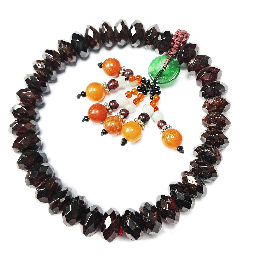 紅石榴{晶鑽}手珠9*4mm+圓滿流蘇【十方】131901