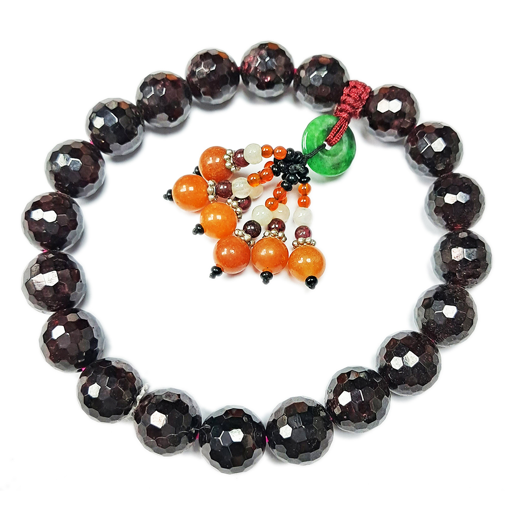 紅石榴{晶鑽}手珠10mm+綠松石流蘇【十方】131904